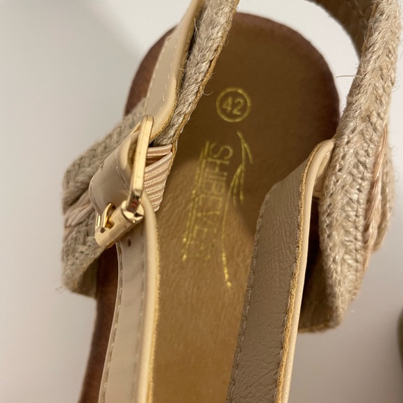 Women’s Size 10 Open Toe Espadrille Ankle Strap Wedge Sandals, Beige, New - Picture 6 of 8